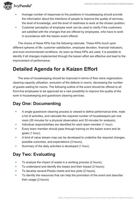 Implementing Lean Operations at Caesars Casinos .
